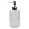 DISPENSER DOSATORE SAPONE LIQUIDO ACCESSORIO BAGNO ARREDO EFFETTO MARMO BIANCO 87829