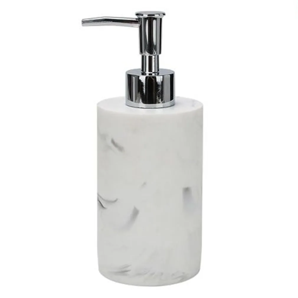 DISPENSER DOSATORE SAPONE LIQUIDO ACCESSORIO BAGNO ARREDO EFFETTO MARMO BIANCO 87829