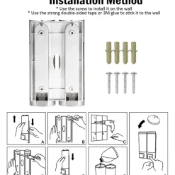 DISPENSER EROGATORE PORTA SAPONE MANUALE DOSATORE PROFESSIONALE A MURO 400ML SIL
