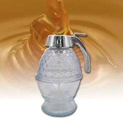 DISPENSER MIELE IN PLASTICA FORMA DI VASO CON BASAMENTO ACCESSORI CUCINA TX-9536