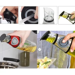 DISPENSER MISURATORE OLIO ACETO CONTENITORE PORTA OLIO TAVOLA MISURA E PREMI