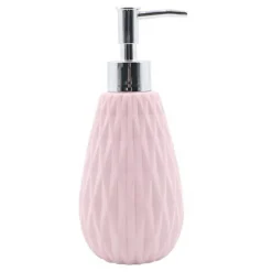 DISPENSER PER SAPONE LIQUIDO ROSA LAVORATO ACCESSORIO PER ARREDO BAGNO 79946