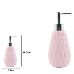 DISPENSER PER SAPONE LIQUIDO ROSA LAVORATO ACCESSORIO PER ARREDO BAGNO 79946