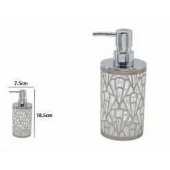 DISPENSER PER SAPONE LIQUIDO ARGENTO CONTEMPORANEO DOSATORE ARREDO BAGNO 59100