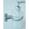 DISPENSER PER SAPONE LIQUIDO ACCIAIO VETRO FISSAGGIO A PARETE PORTASAPONE 52437A