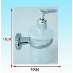 DISPENSER PER SAPONE LIQUIDO ACCIAIO VETRO FISSAGGIO A PARETE PORTASAPONE 52437A