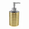 DISPENSER PER SAPONE LIQUIDO ORO A RIGHE MODERNO PORTASAPONE ARREDO BAGNO 10384