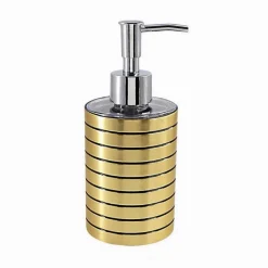 DISPENSER PER SAPONE LIQUIDO ORO A RIGHE MODERNO PORTASAPONE ARREDO BAGNO 10384