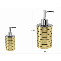 DISPENSER PER SAPONE LIQUIDO ORO A RIGHE MODERNO PORTASAPONE ARREDO BAGNO 10384