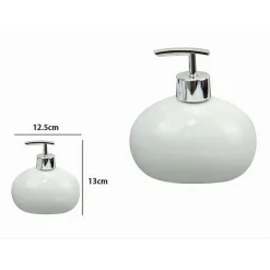 DISPENSER PER SAPONE LIQUIDO CERAMICA BIANCO DOSATORE MODERNO ARREDO BAGNO 79244