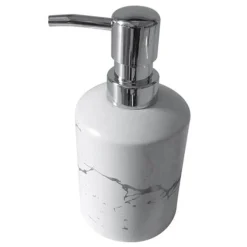 DISPENSER PER SAPONE LIQUIDO ACCESSORI BAGNO DOSATORE ARREDO EFFETTO MARMO 59888