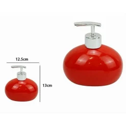 DISPENSER PER SAPONE LIQUIDO CERAMICA ROSSO DOSATORE MODERNO ARREDO BAGNO 79260