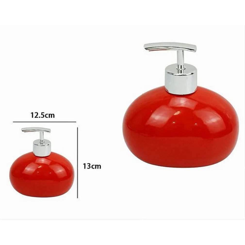 DISPENSER PER SAPONE LIQUIDO CERAMICA ROSSO DOSATORE MODERNO ARREDO BAGNO 79260