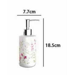 DISPENSER PER SAPONE LIQUIDO CON FIORI ACCESSORIO PORTASAPONE ARREDO BAGNO 69917