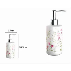 DISPENSER PER SAPONE LIQUIDO CON FIORI ACCESSORIO PORTASAPONE ARREDO BAGNO 69917