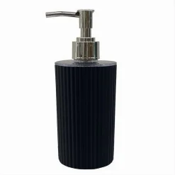 DISPENSER PER SAPONE LIQUIDO LAVANDINO GRIGIO SCURO RIGATO ARREDO DA BAGNO 79169