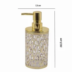 DISPENSER PER SAPONE LIQUIDO ACCESSORIO BAGNO ORO CONTEMPORANEO DOSATORE 59097