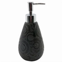 DISPENSER PER SAPONE LIQUIDO MOTIVO ETNICO NERO ACCESSORI PER ARREDO BAGNO 79963