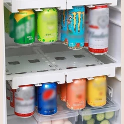 DISPENSER PORTA BIBITE LATTINE DA APPENDERE ORGANIZER SOSPESO PER FRIGORIFERO