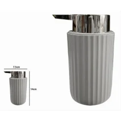 DISPENSER PORTA SAPONE LIQUIDO ACCESSORI ARREDO BAGNO GRIGIO DECORO PLISSÈ 59089