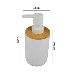 DISPENSER PORTA SAPONE LIQUIDO BIANCO LEGNO PER RICAMBIO ACCESSORI BAGNO 69477
