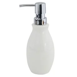 DISPENSER PORTA SAPONE LIQUIDO IN ABS BIANCO PELLE ARREDO DA BAGNO ELEGANTE 87786