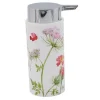DISPENSER PORTA SAPONE LIQUIDO CILINDRICO BIANCO IN PLASTICA 15,6 CM FIORI 69922