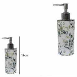 DISPENSER PORTA SAPONE LIQUIDO FIORI FOGLIE ACCESSORIO PER ARREDO BAGNO 87053