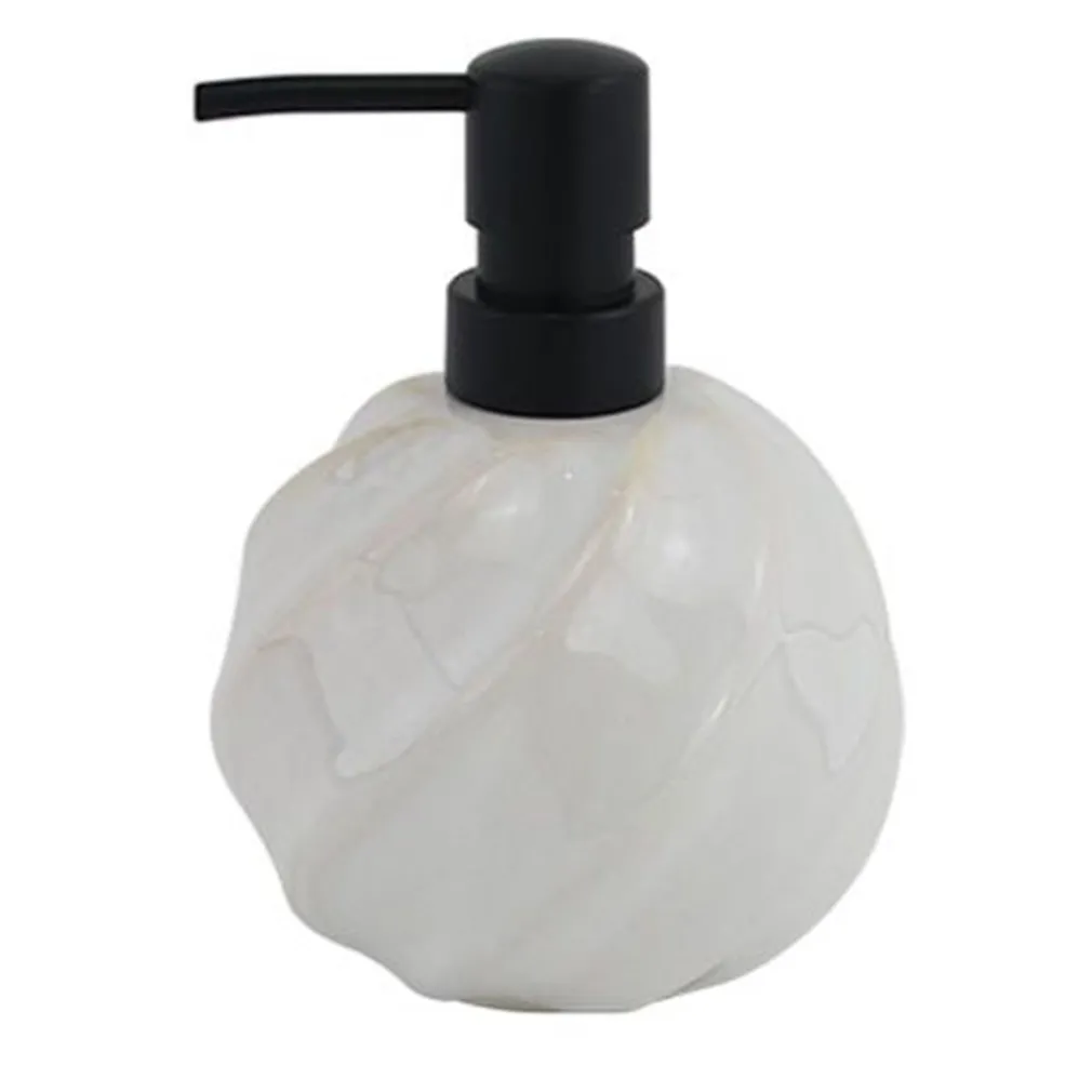 DISPENSER PORTA SAPONE LIQUIDO SFERA CERAMICA RIGATO OBBLIQUO BIANCO ARREDO BAGNO 87798