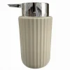 DISPENSER PORTA SAPONE LIQUIDO ACCESSORIO ARREDO BAGNO BEIGE DECORO PLISSÈ 59093