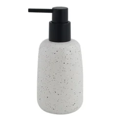DISPENSER PORTA SAPONE LIQUIDO IN CERAMICA BIANCO EFFETTO PIETRA GRANITO BAGNO 87805