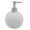 DISPENSER PORTA SAPONE LIQUIDO SFERICO CERAMICA RIGATA BIANCO ARREDO BAGNO 79957