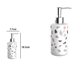 DISPENSER PORTA SAPONE LIQUIDO GRANIGLIA BIANCO MULTICOLORE ARREDO BAGNO 69834