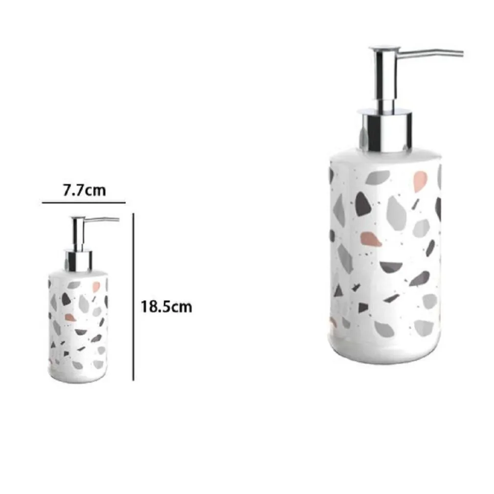 DISPENSER PORTA SAPONE LIQUIDO GRANIGLIA BIANCO MULTICOLORE ARREDO BAGNO 69834