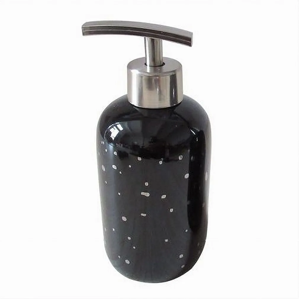 DISPENSER PORTA SAPONE LIQUIDO NERO MACCHIATO ARGENTO BAGNO MODERNO ARREDO 59930
