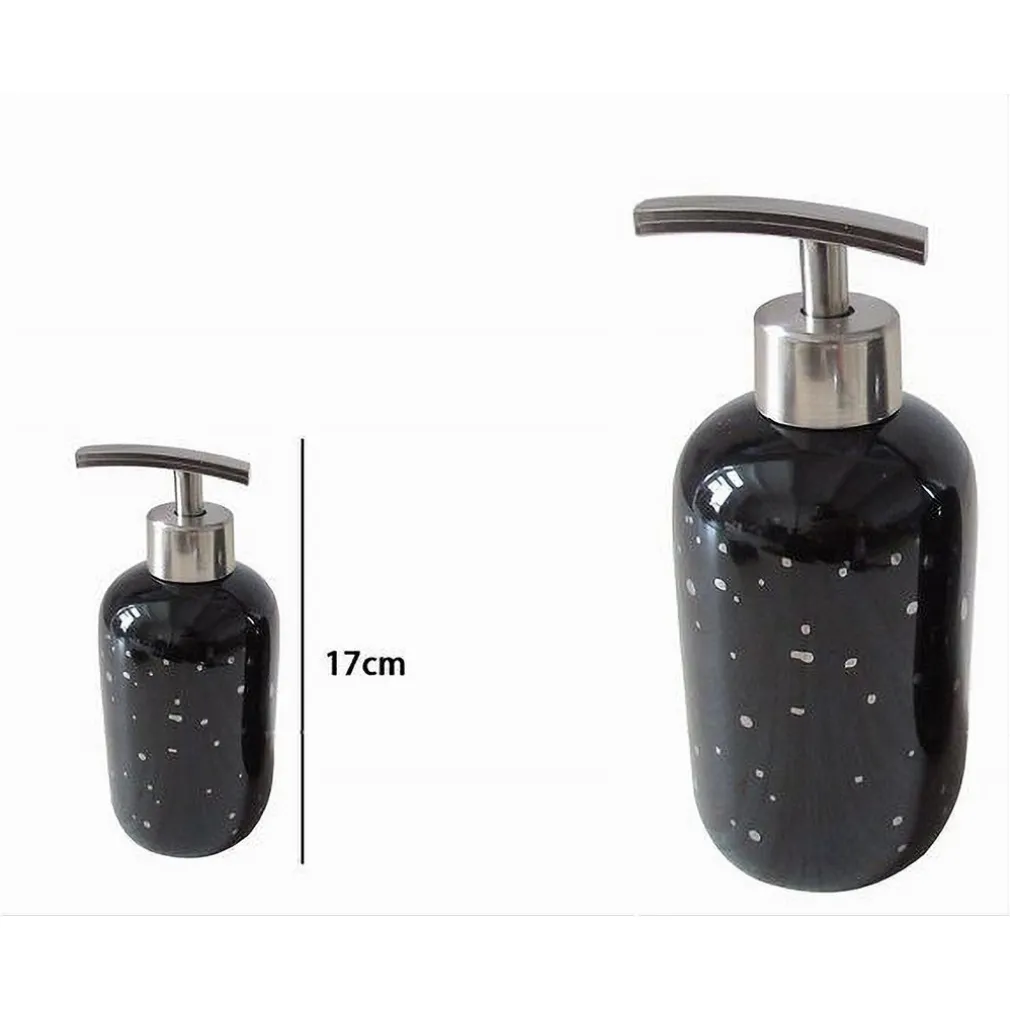 DISPENSER PORTA SAPONE LIQUIDO NERO MACCHIATO ARGENTO BAGNO MODERNO ARREDO 59930