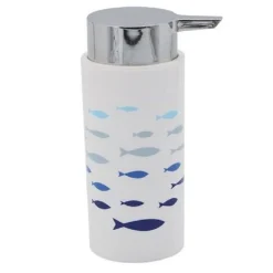 DISPENSER PORTA SAPONE LIQUIDO CILINDRICO PESCIOLINI IN PLASTICA 15,6 CM 69880