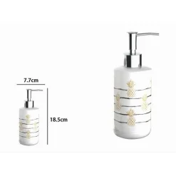 DISPENSER PORTA SAPONE LIQUIDO BIANCO ANANAS ACCESSORIO PER ARREDO BAGNO 69752