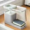 DISPENSER PORTA SAPONE LIQUIDO DOSATORE ORGANIZER PER LAVELLO LAVABO 21x12x25x9