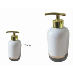 DISPENSER PORTA SAPONE LIQUIDO BIANCO RIGA BASSA DORATA NERA ARREDO BAGNO 59867