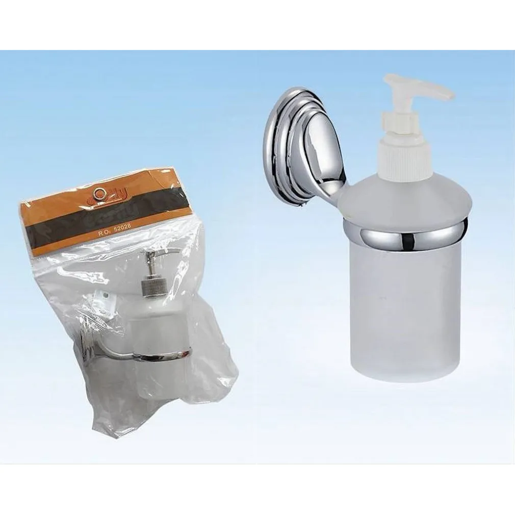 DISPENSER PORTA SAPONE LIQUIDO VETRO SATINATO FISSAGGIO PARETE BAGNO CIRCLE 52028