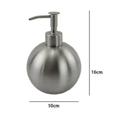 DISPENSER PORTA SAPONE LIQUIDO PORTASAPONE METALLO SATINATO SFERA ELEGANTE 69458