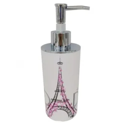 DISPENSER PORTA SAPONE LIQUIDO SCRITTA PARIS ACCESSORIO ARREDO PER BAGNO 87039