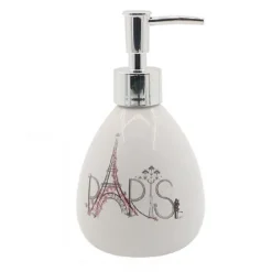 DISPENSER PORTA SAPONE LIQUIDO SCRITTA PARIS PORTASAPONE ACCESSORIO BAGNO 87035