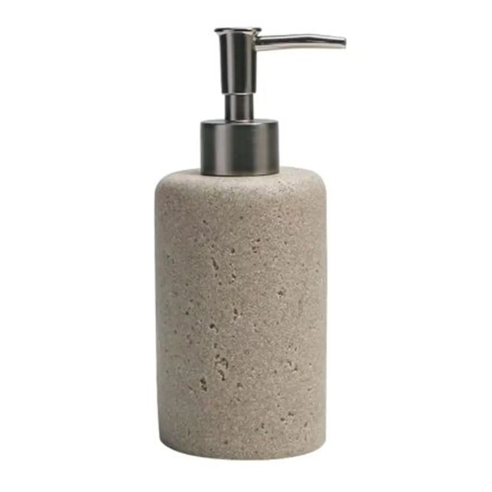 DISPENSER PORTA SAPONE LIQUIDO PIETRA CEMENTO NATURALE ACCESSORIO ARREDO DA BAGNO 87823