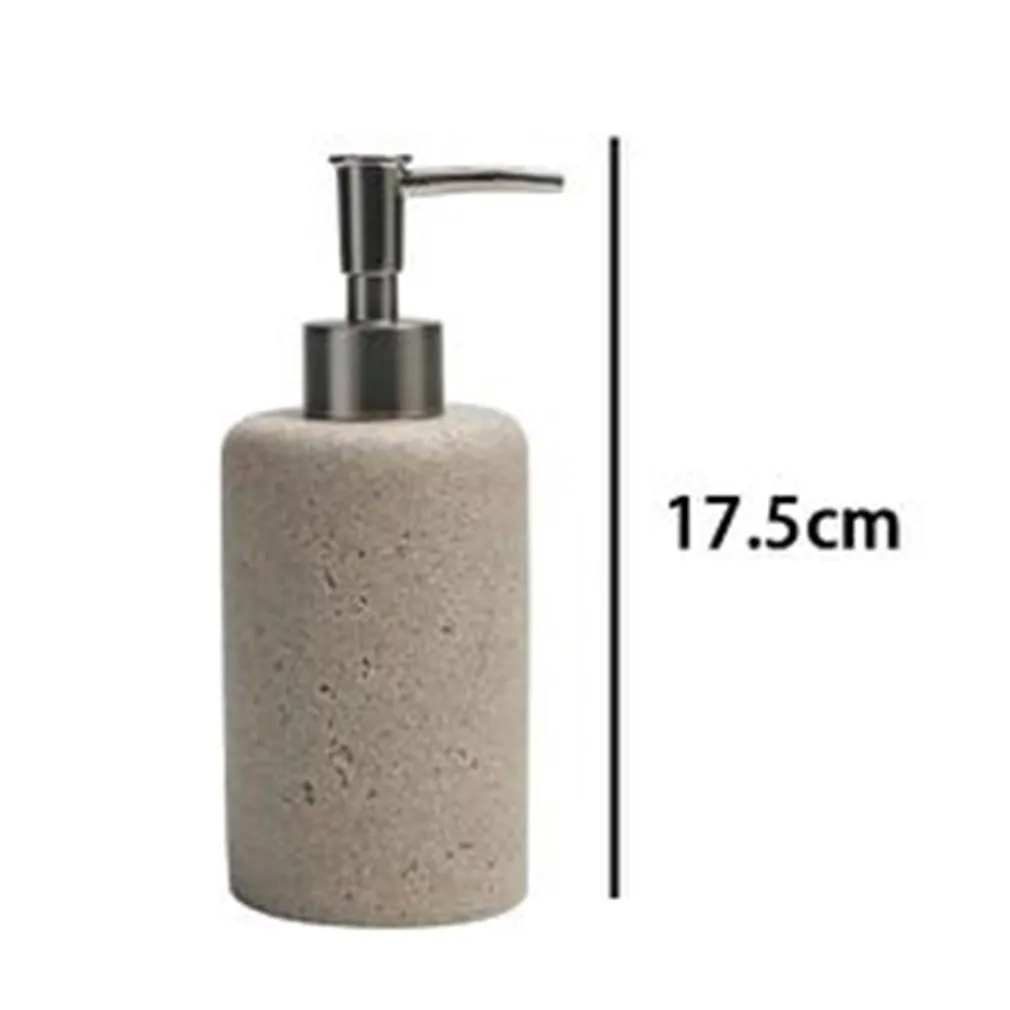 DISPENSER PORTA SAPONE LIQUIDO PIETRA CEMENTO NATURALE ACCESSORIO ARREDO DA BAGNO 87823