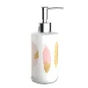 DISPENSER PORTA SAPONE LIQUIDO BIANCO CON PIUME ACCESSORI PER ARREDO BAGNO 69793