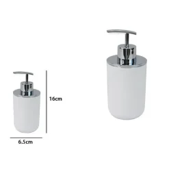 DISPENSER PORTA SAPONE LIQUIDO BIANCO SILVER PER RICAMBIO ACCESSORI BAGNO 79862