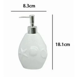 DISPENSER PORTA SAPONE LIQUIDO ARREDO BAGNO BIANCA DECORATA STILE MARINO 79281