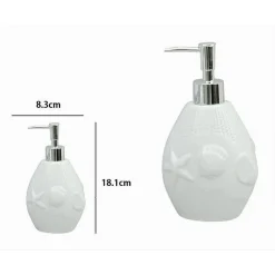 DISPENSER PORTA SAPONE LIQUIDO ARREDO BAGNO BIANCA DECORATA STILE MARINO 79281